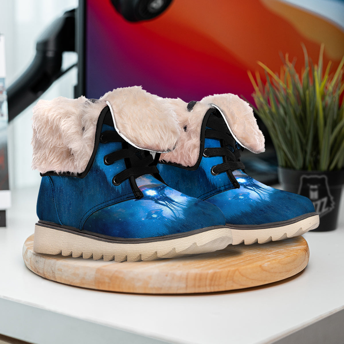 Alien Machines Print Snow Boots-grizzshop