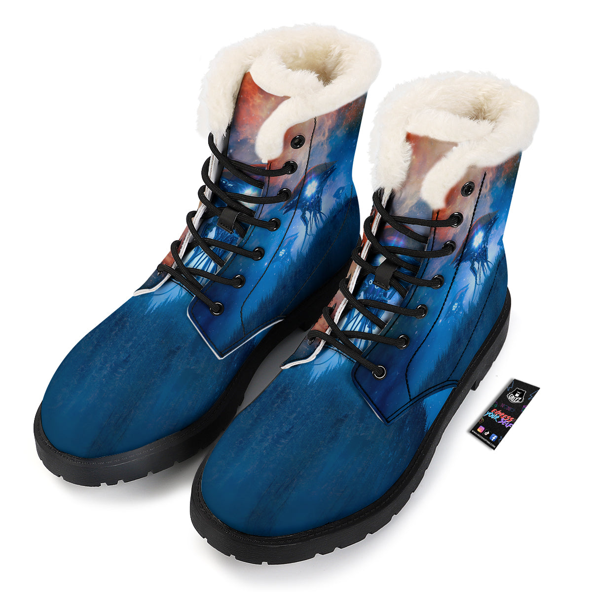 Alien Machines Print Winter Boots-grizzshop