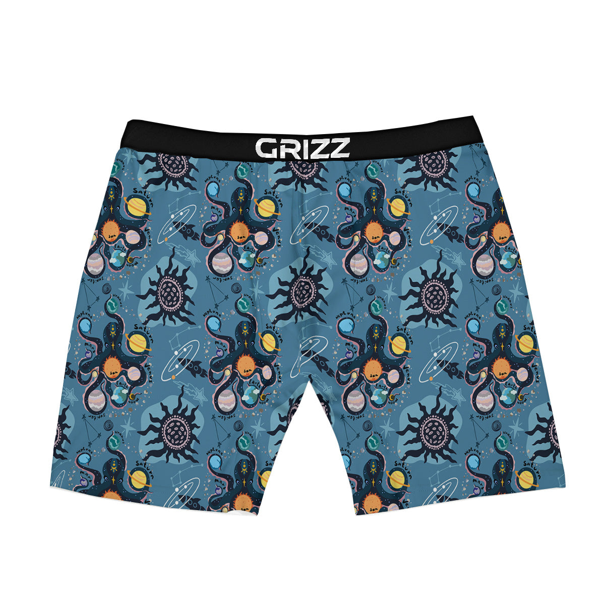 Alien On Planets Print Pattern Boxer Briefs-grizzshop