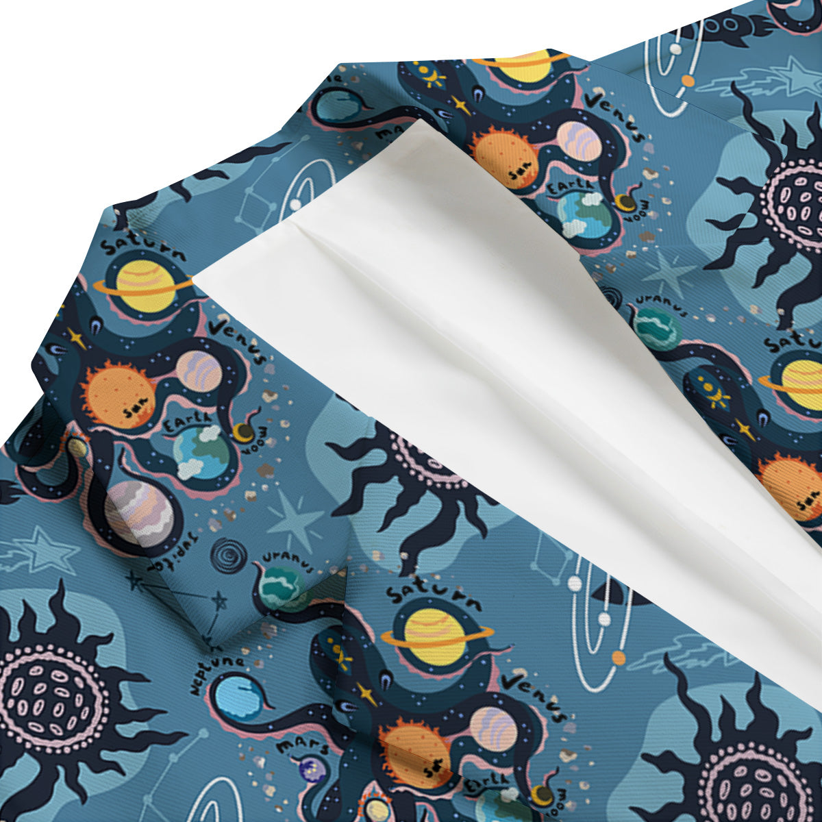 Alien On Planets Print Pattern Men's Blazer-grizzshop