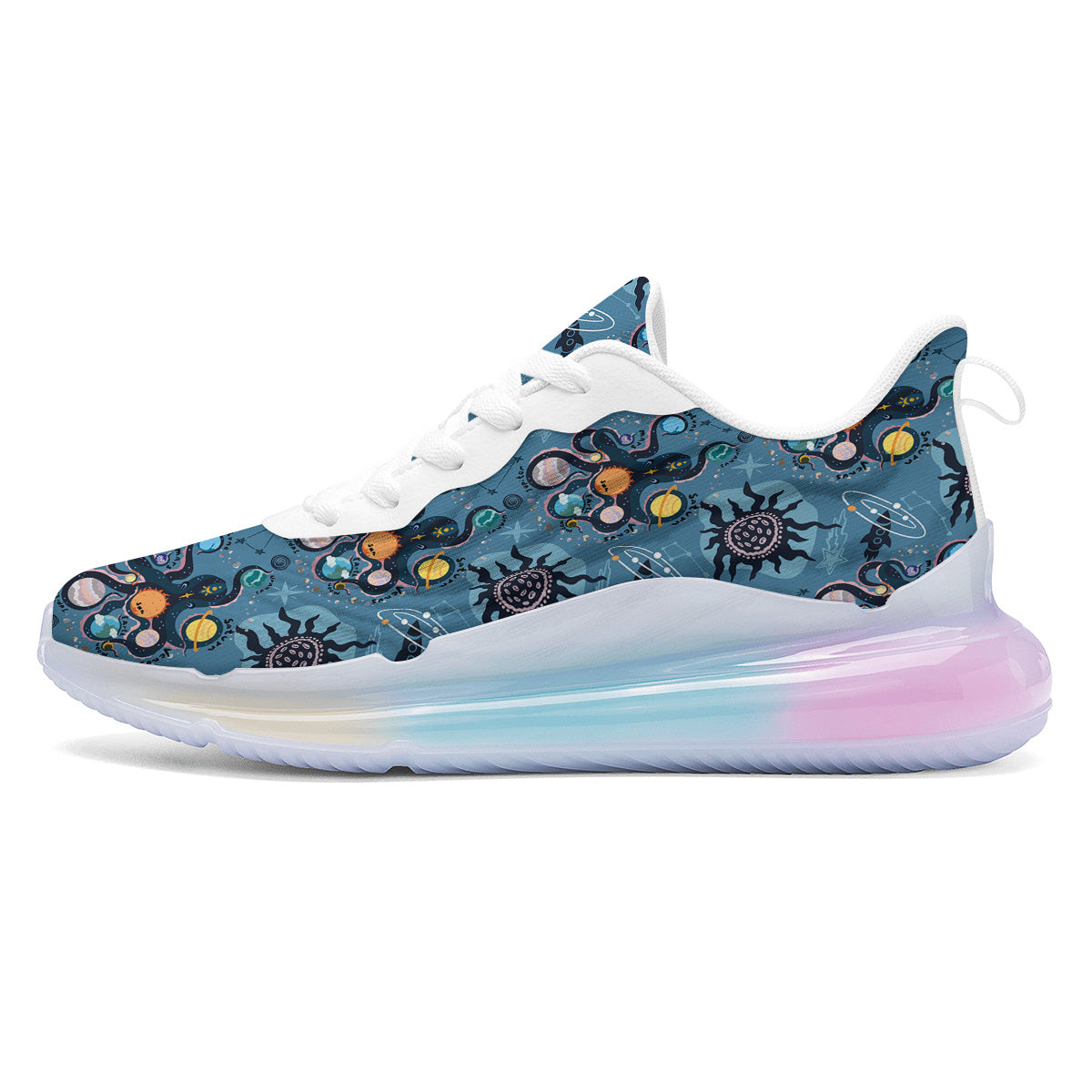 Alien On Planets Print Pattern Running Sneakers-grizzshop