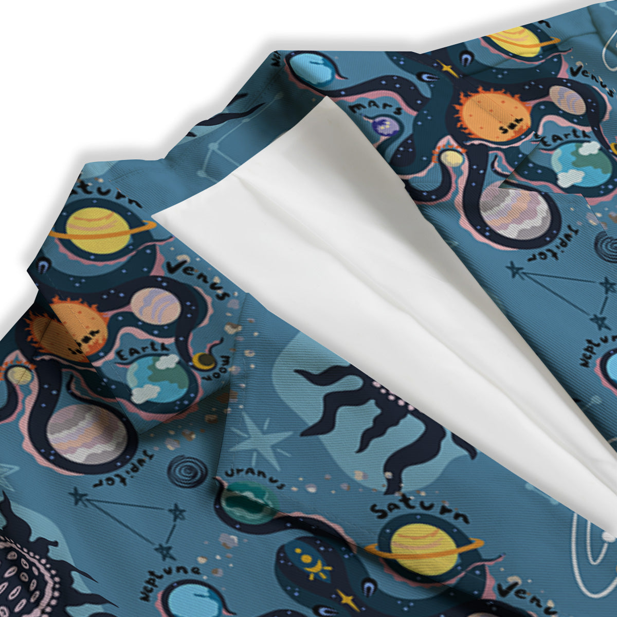 Alien On Planets Print Pattern Women's Blazer-grizzshop