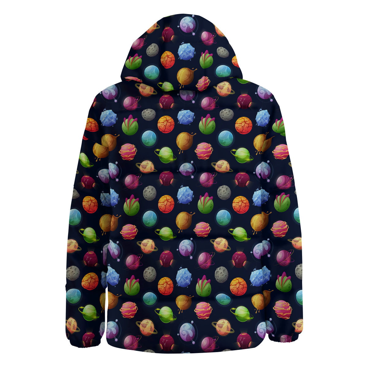 Alien Planets And Stars Print Pattern Down Jacket-grizzshop