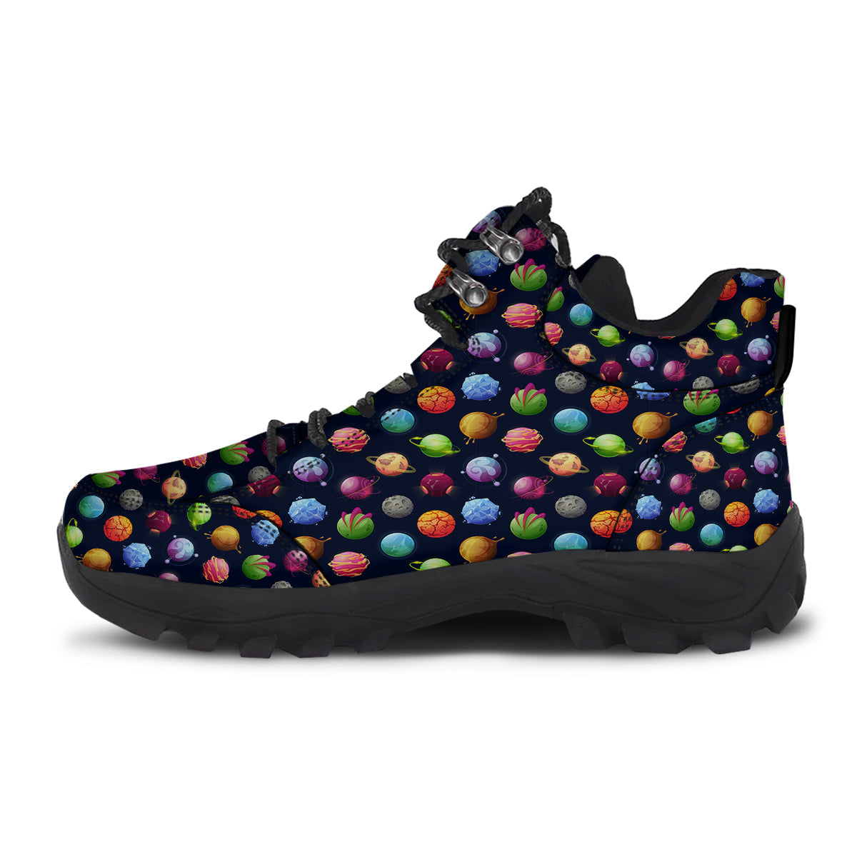 Alien Planets And Stars Print Pattern Hiking Shoes-grizzshop