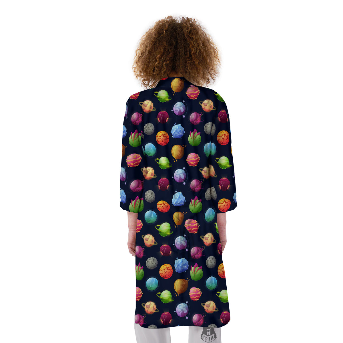 Alien Planets And Stars Print Pattern Kimono-grizzshop