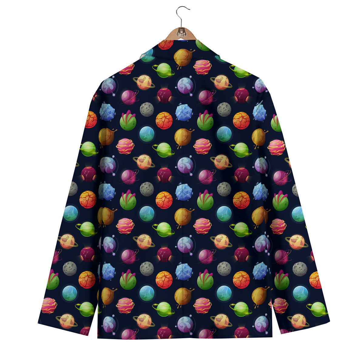 Alien Planets And Stars Print Pattern Men's Blazer-grizzshop