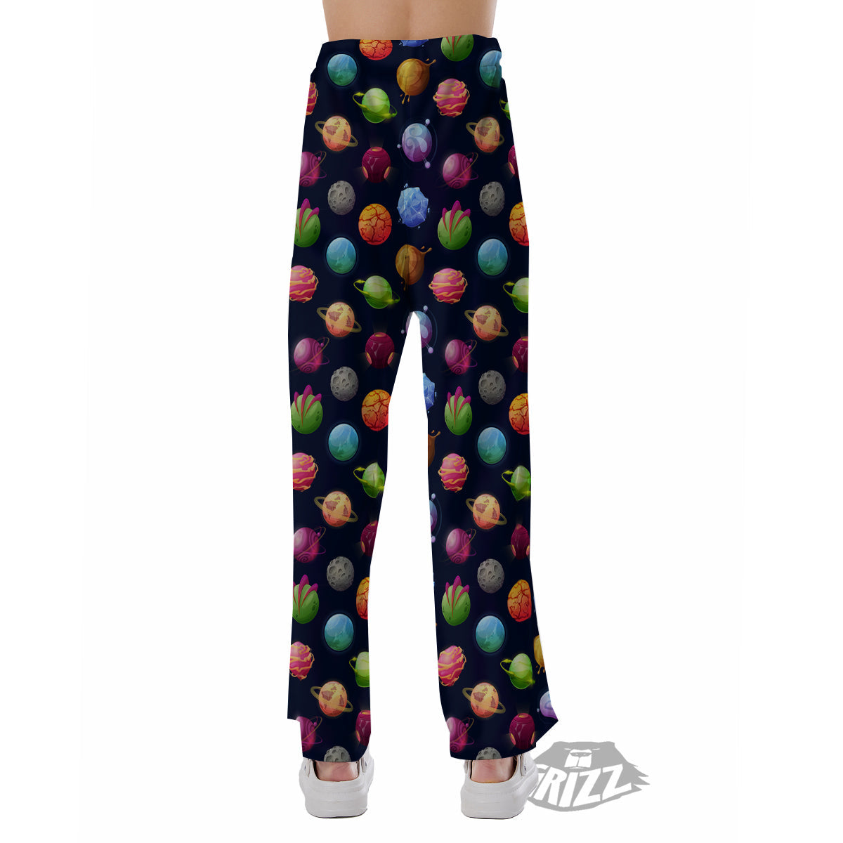 Alien Planets And Stars Print Pattern Pajama Pants-grizzshop