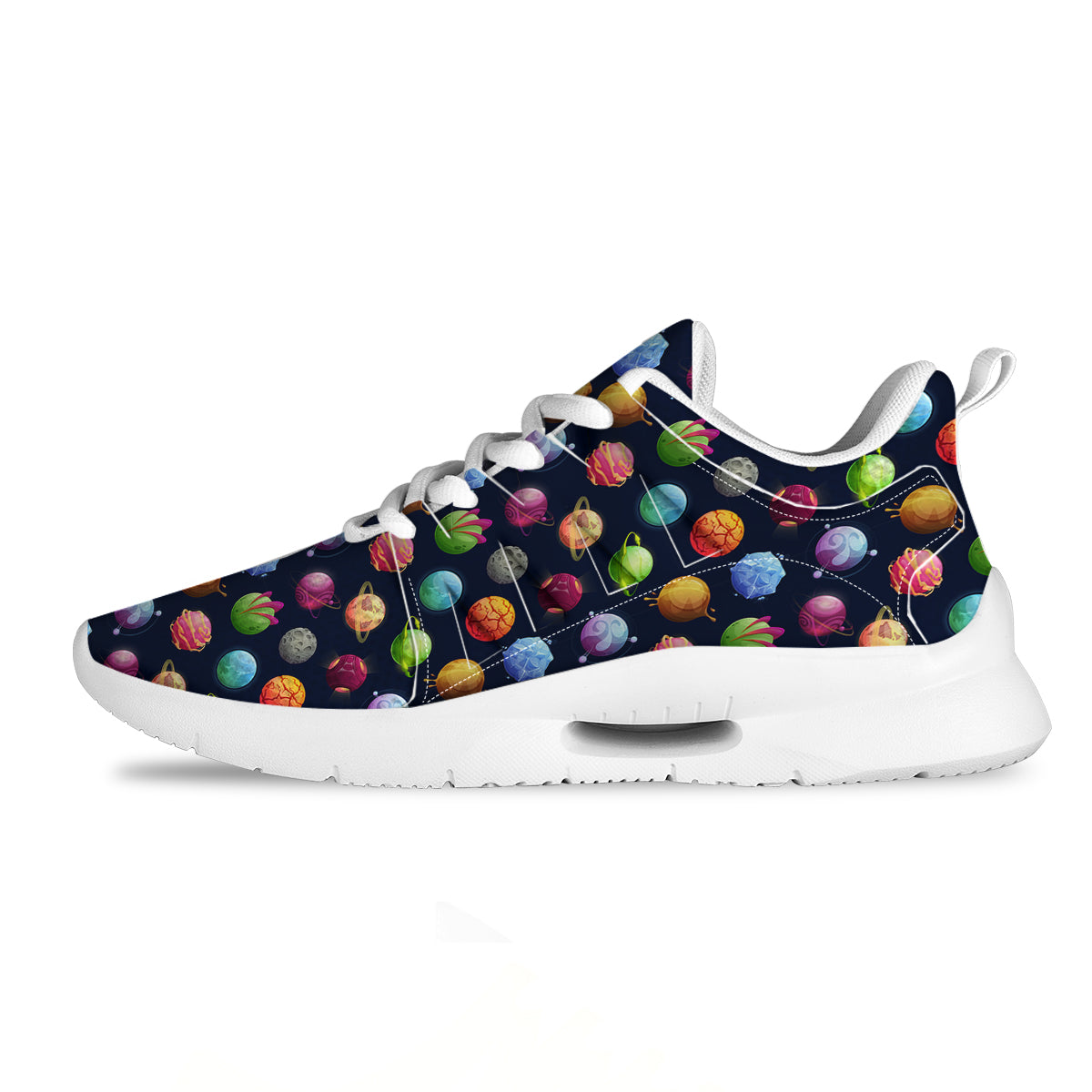 Alien Planets And Stars Print Pattern Tennis Shoes-grizzshop