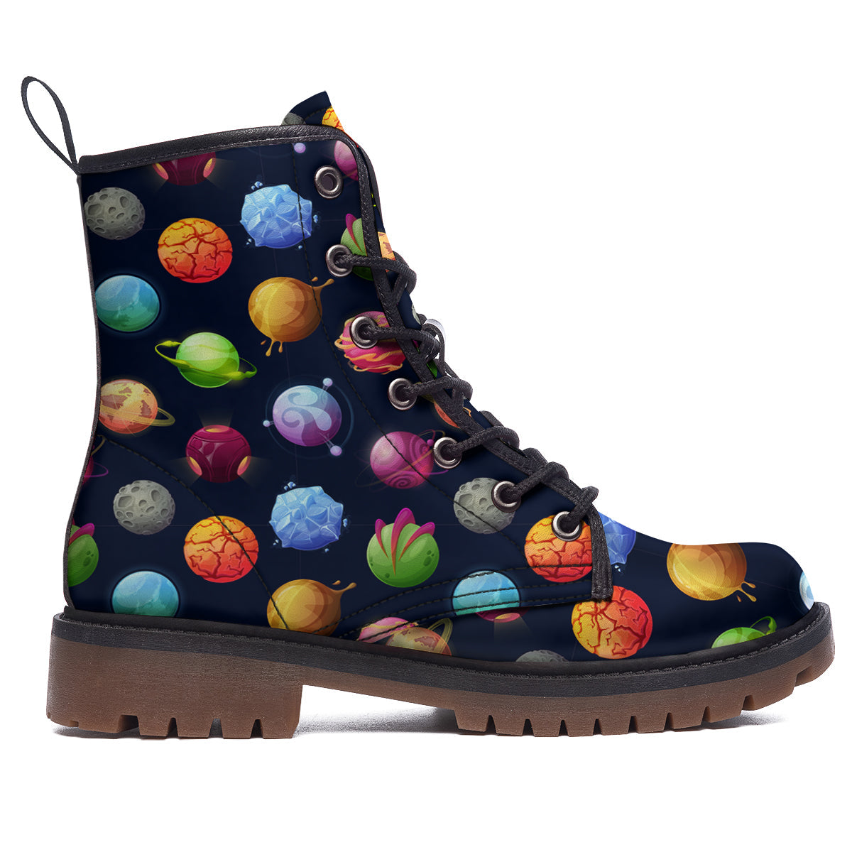 Alien Planets And Stars Print Pattern Work Boots-grizzshop