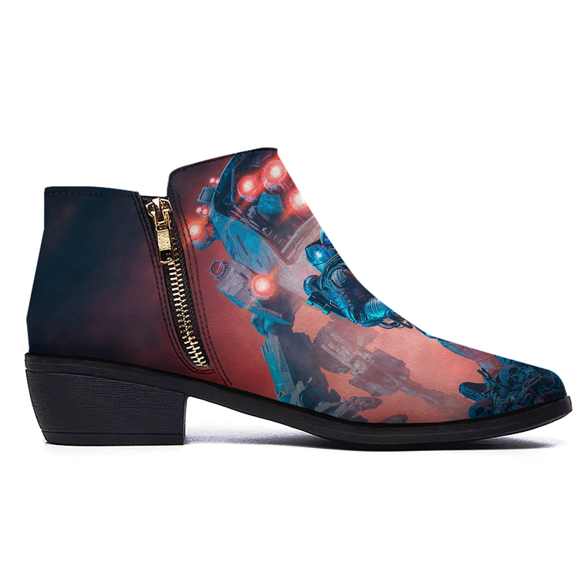 Alien Robot In the battlefield Ankle Boots-grizzshop