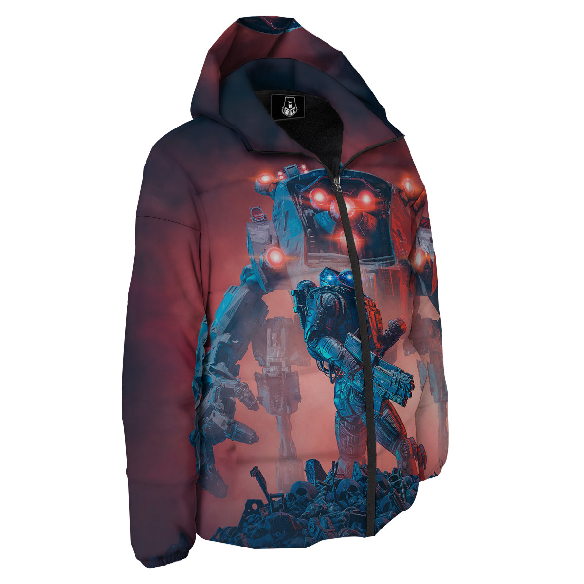 Alien Robot In the battlefield Down Jacket-grizzshop