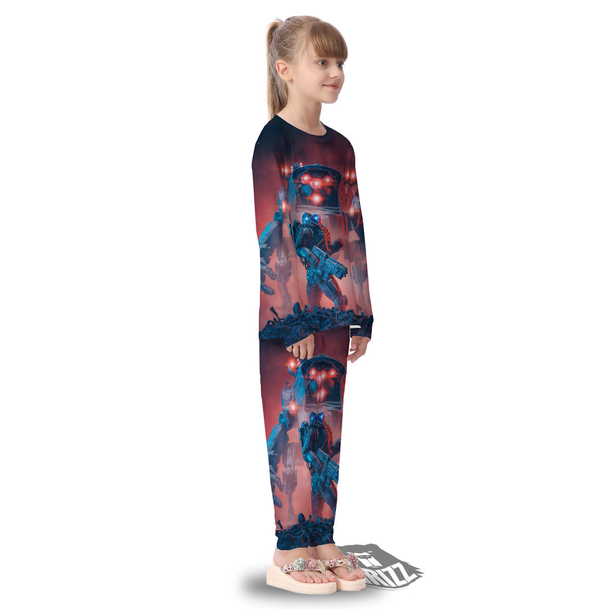 Alien Robot In the battlefield Kid's Pajamas-grizzshop