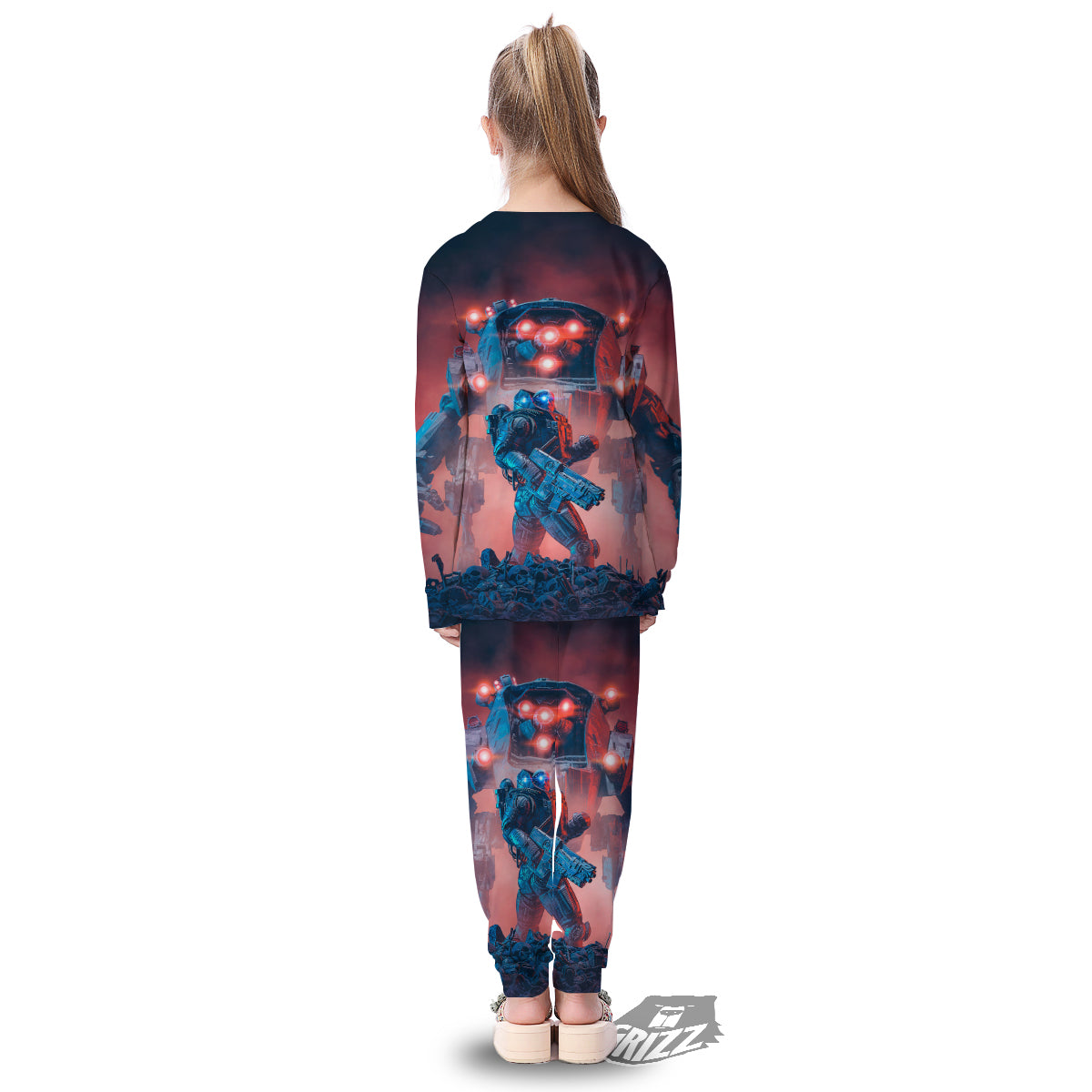 Alien Robot In the battlefield Kid's Pajamas-grizzshop