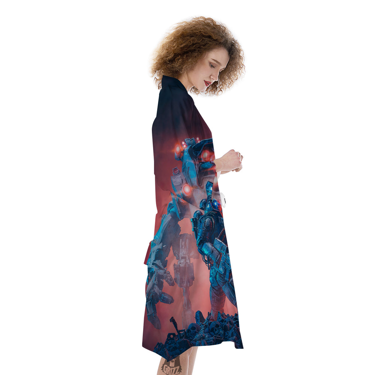 Alien Robot In the battlefield Kimono-grizzshop
