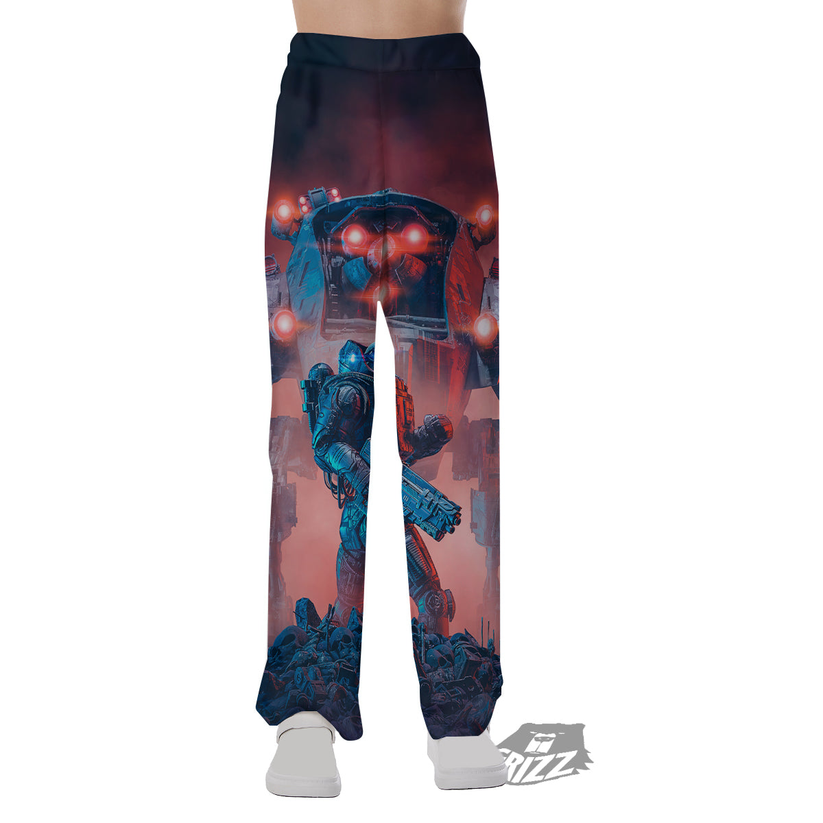 Alien Robot In the battlefield Pajama Pants-grizzshop