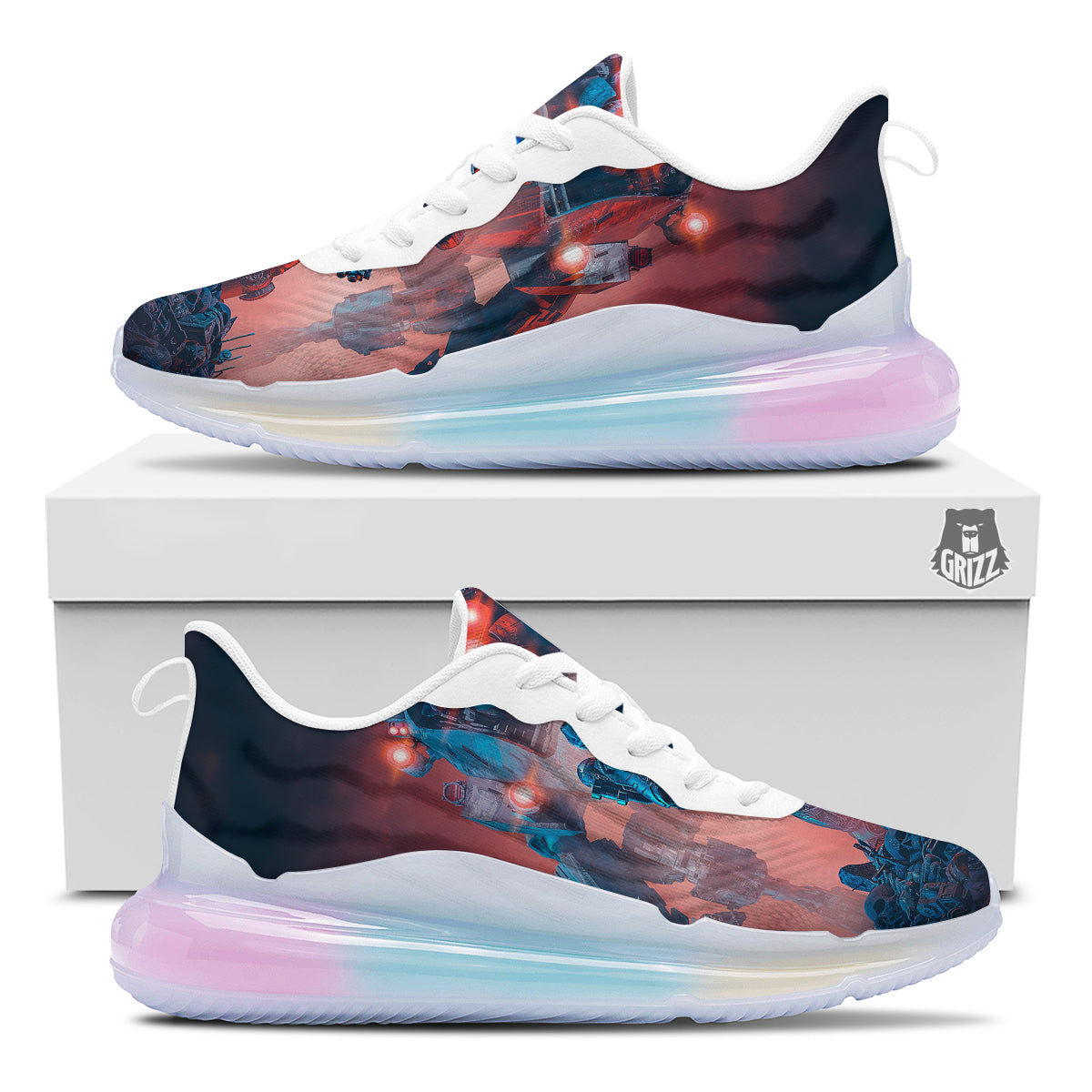 Alien Robot In the battlefield Running Sneakers-grizzshop