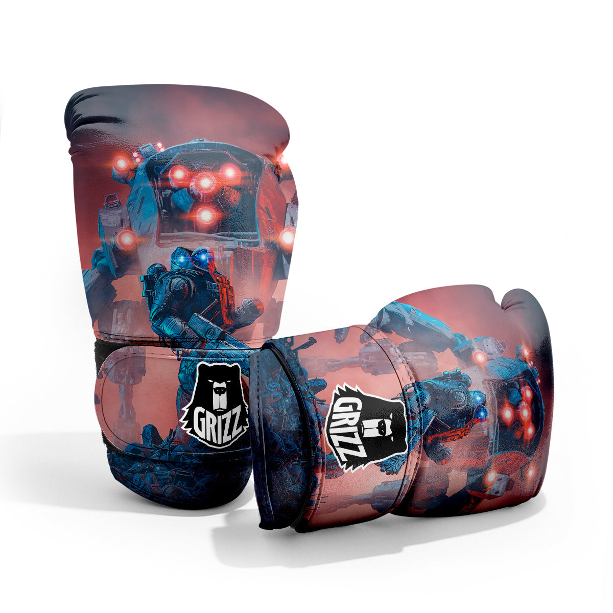 Alien Robot In the battlefield Sparring Gloves-grizzshop