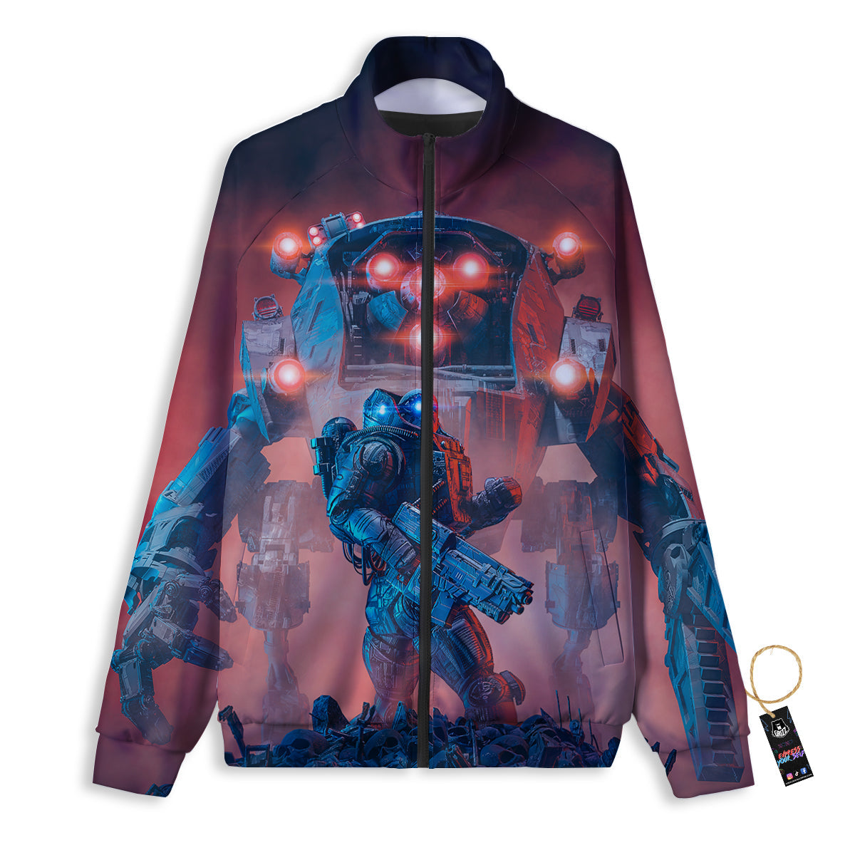 Alien Robot In the battlefield Track Jacket-grizzshop