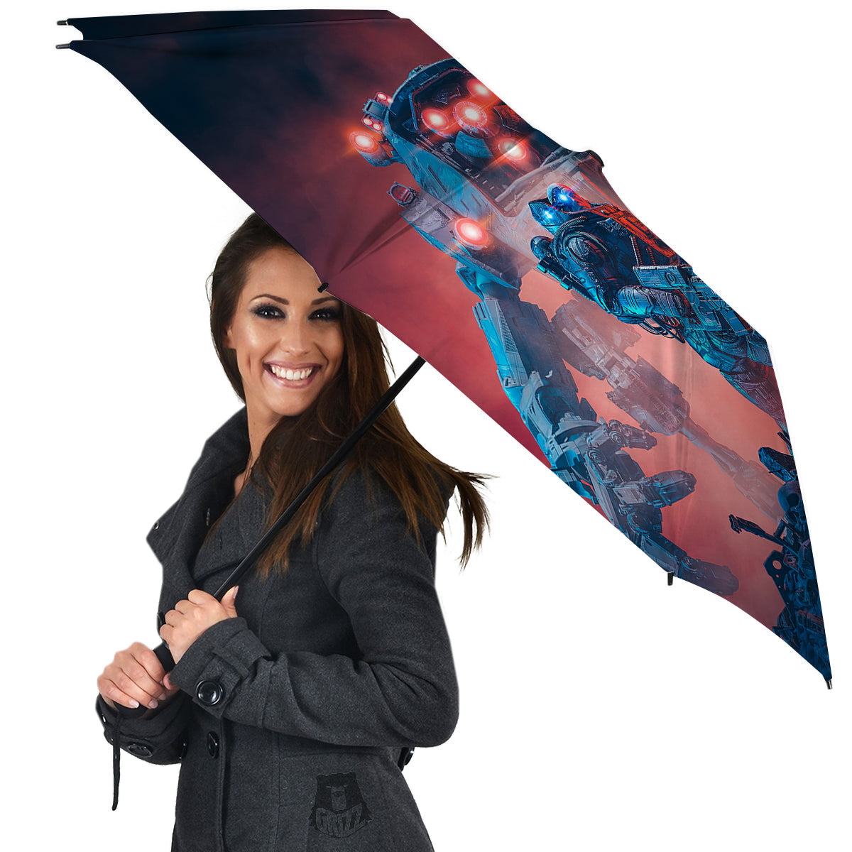 Alien Robot In the battlefield Umbrella-grizzshop
