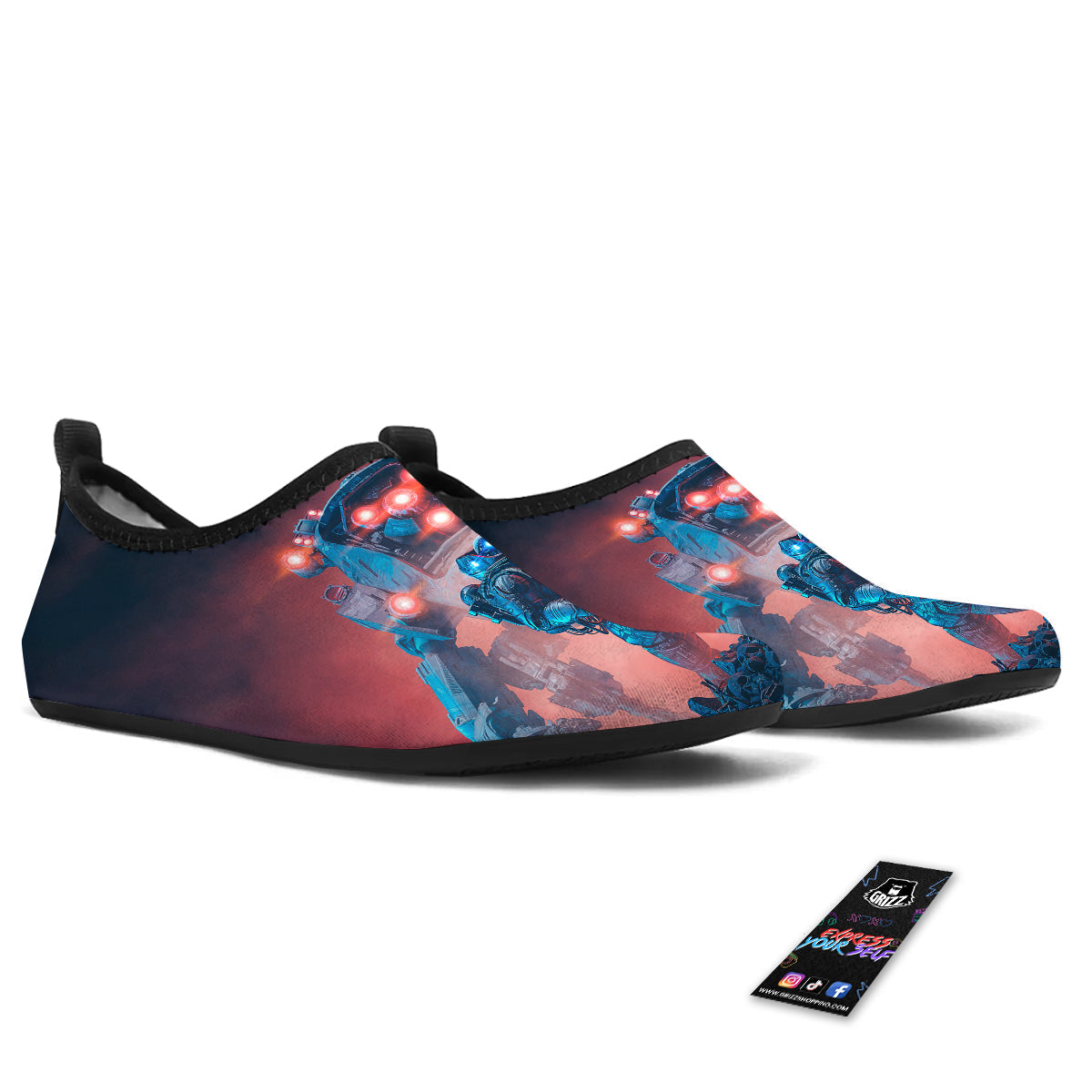 Alien Robot In the battlefield Water Shoes-grizzshop