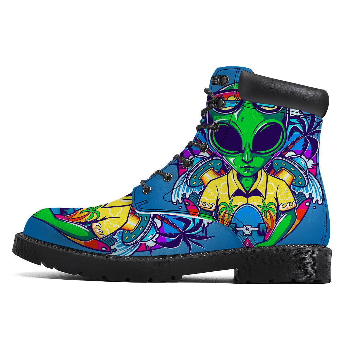 Alien Summer Beach Print Boots-grizzshop