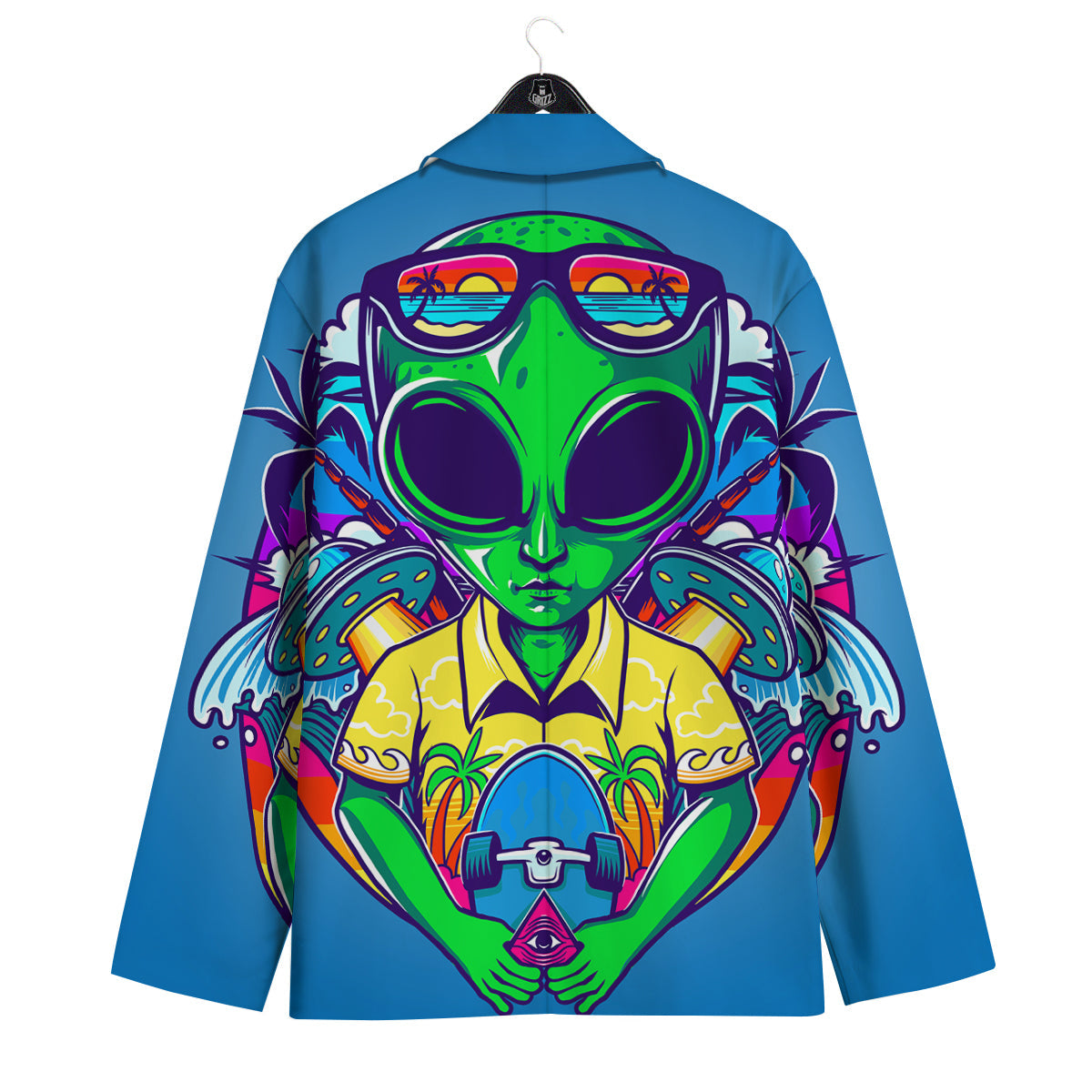 Alien Summer Beach Print Men's Sport Coat-grizzshop