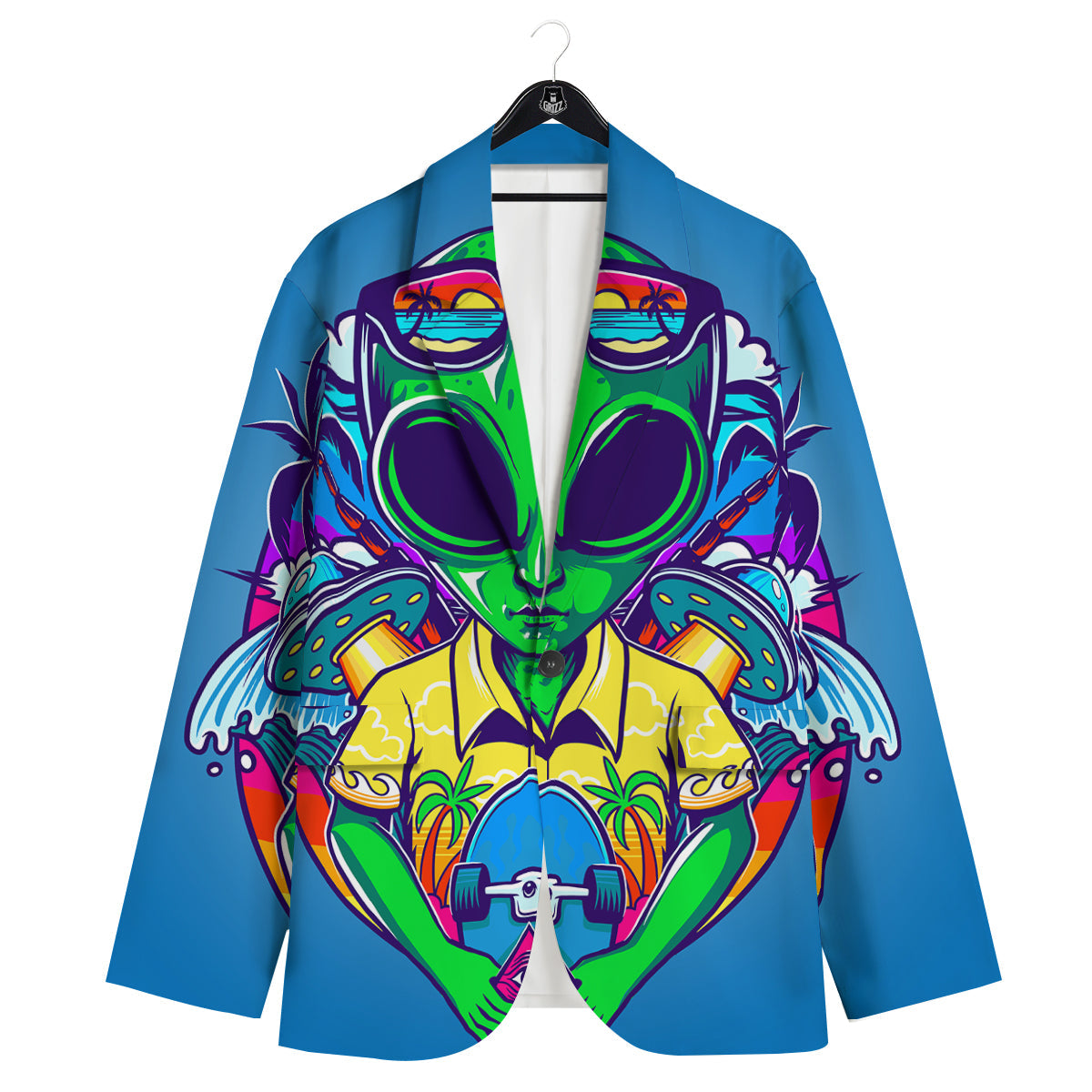 Alien Summer Beach Print Men's Sport Coat-grizzshop