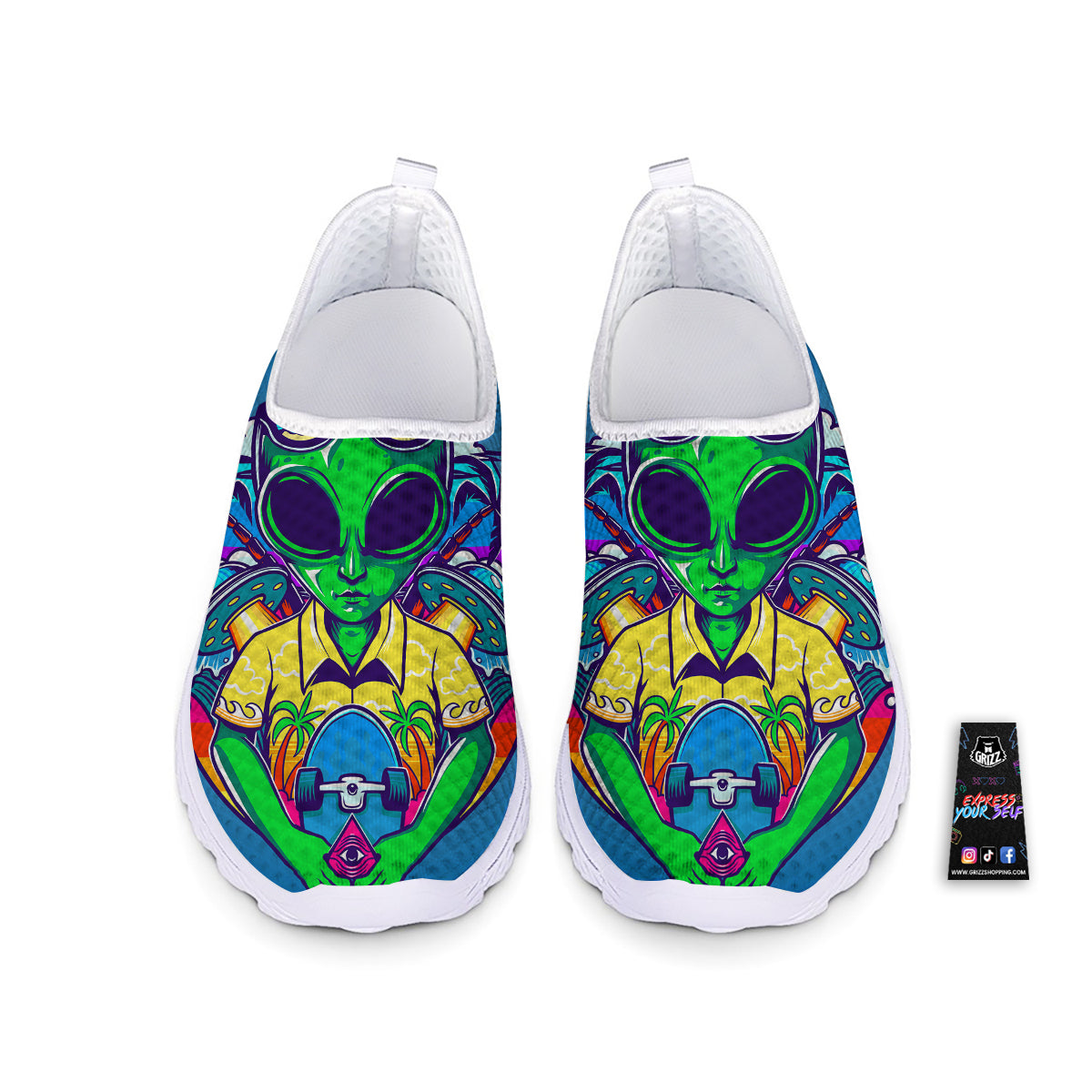 Alien Summer Beach Print Nurse Shoes-grizzshop