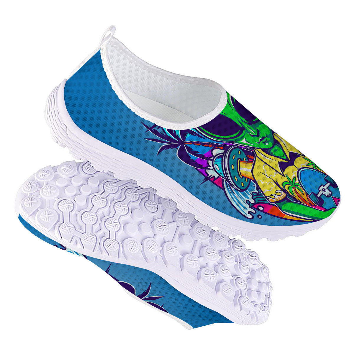 Alien Summer Beach Print Nurse Shoes-grizzshop