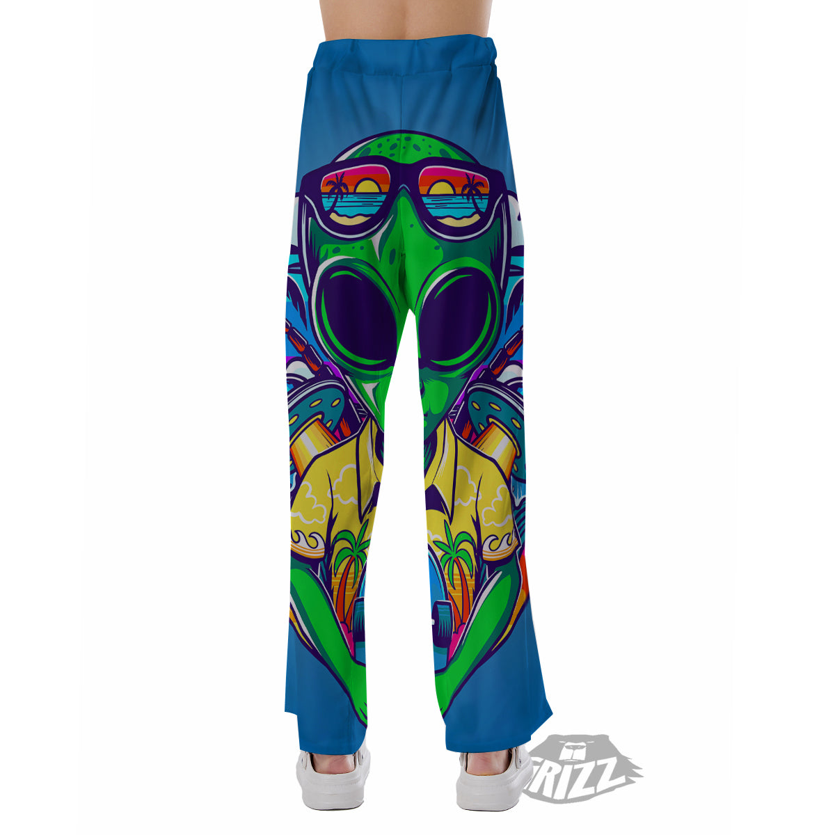 Alien Summer Beach Print Pajama Pants-grizzshop