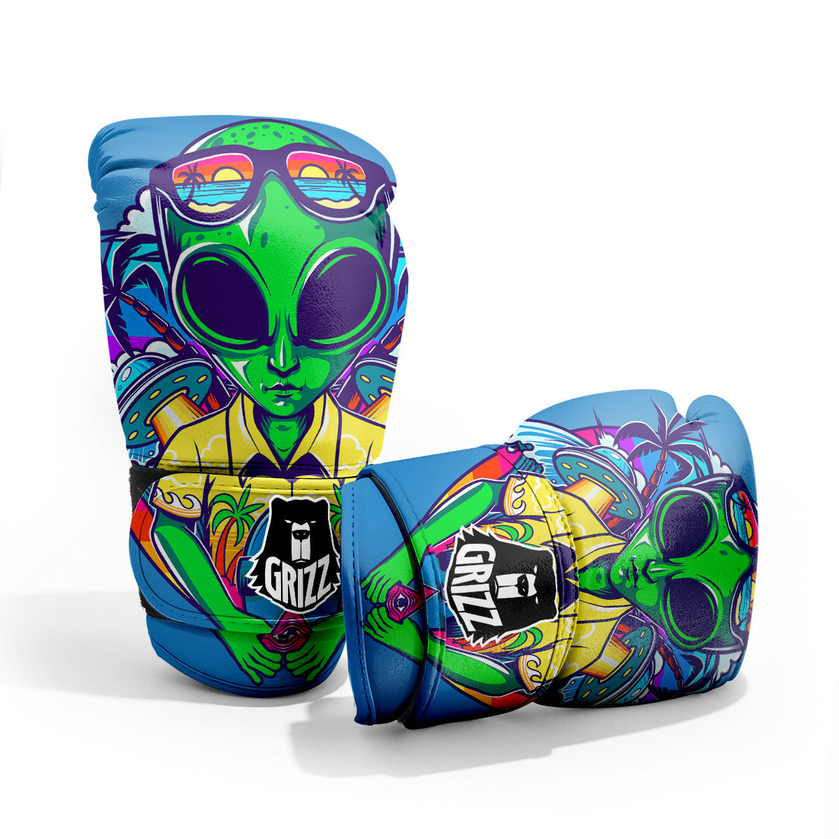 Alien Summer Beach Print Pro Boxing Glove