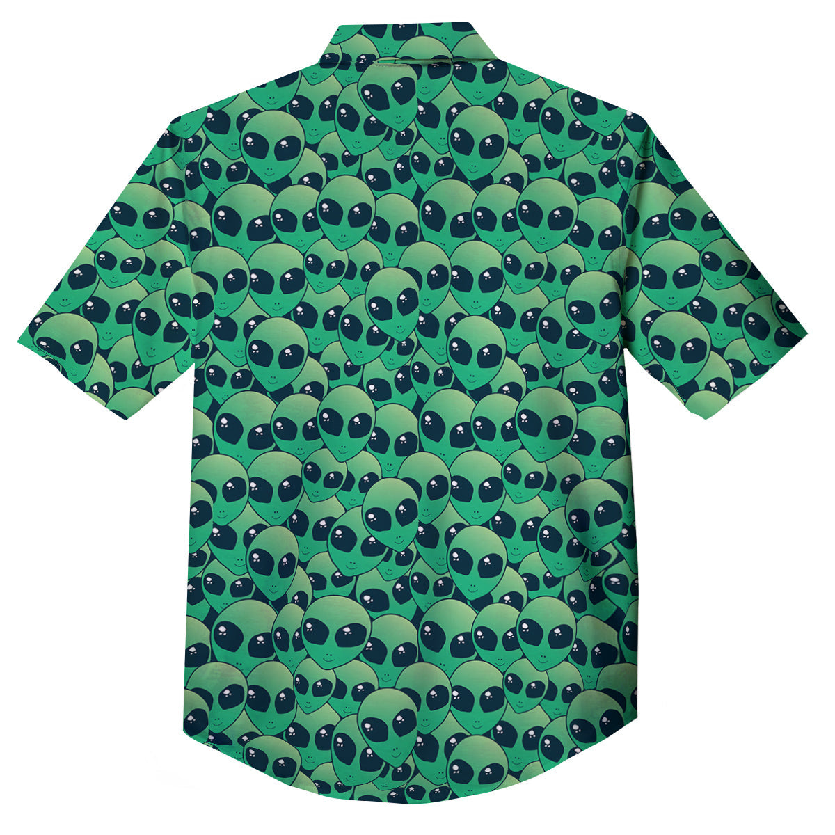 Alien UFO Green Cute Print Button Up Shirt-grizzshop