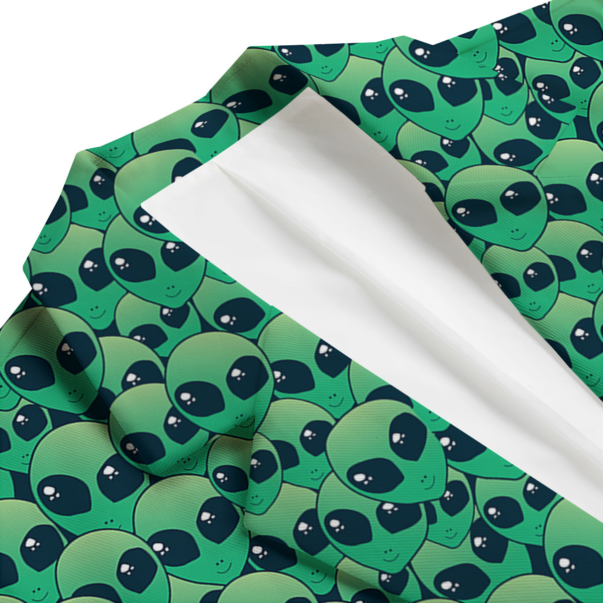 Alien UFO Green Cute Print Men's Blazer-grizzshop