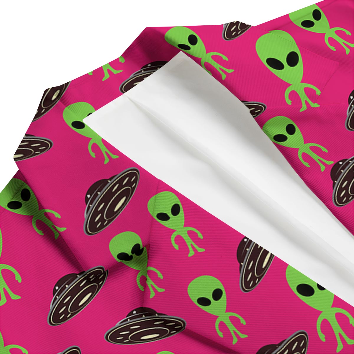 Alien Ufo Pink Pattern Print Men's Blazer-grizzshop