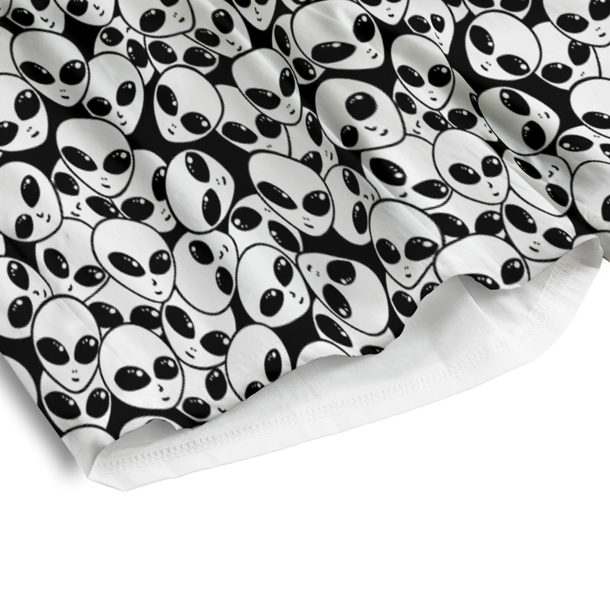 Alien White And Black Print Men's Athletic Shorts