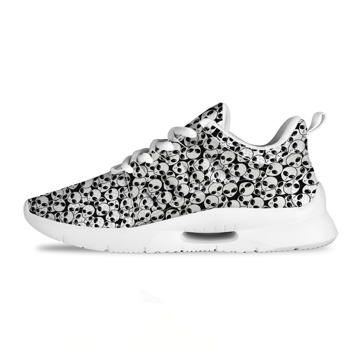 Alien White And Black Print Tennis Shoes-grizzshop
