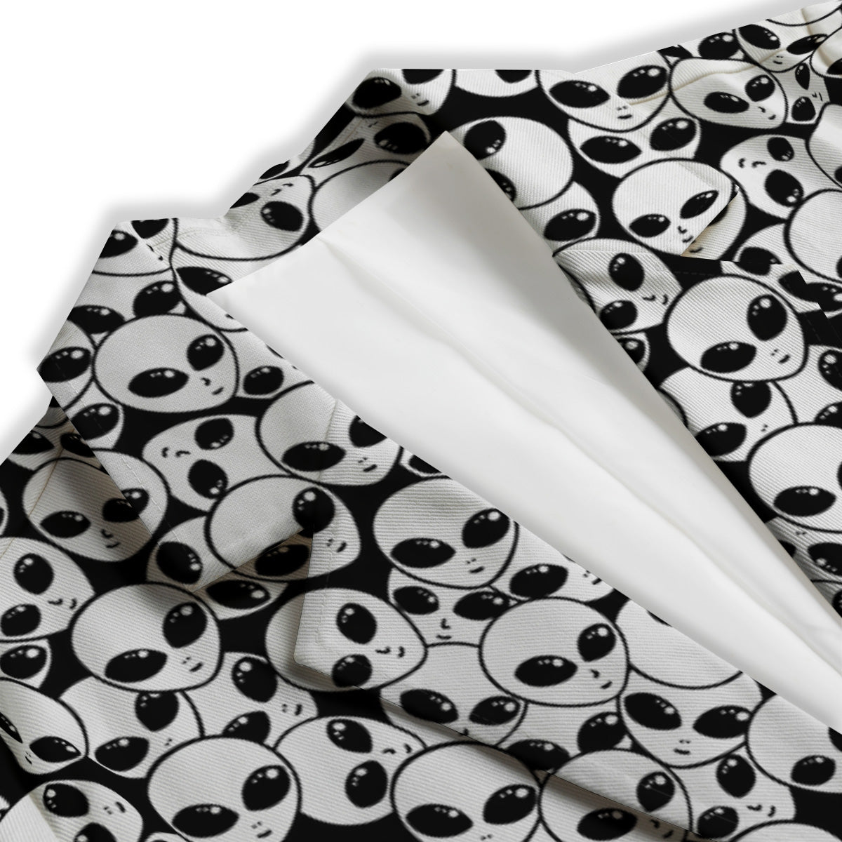 Alien White And Black Print Women's Blazer-grizzshop