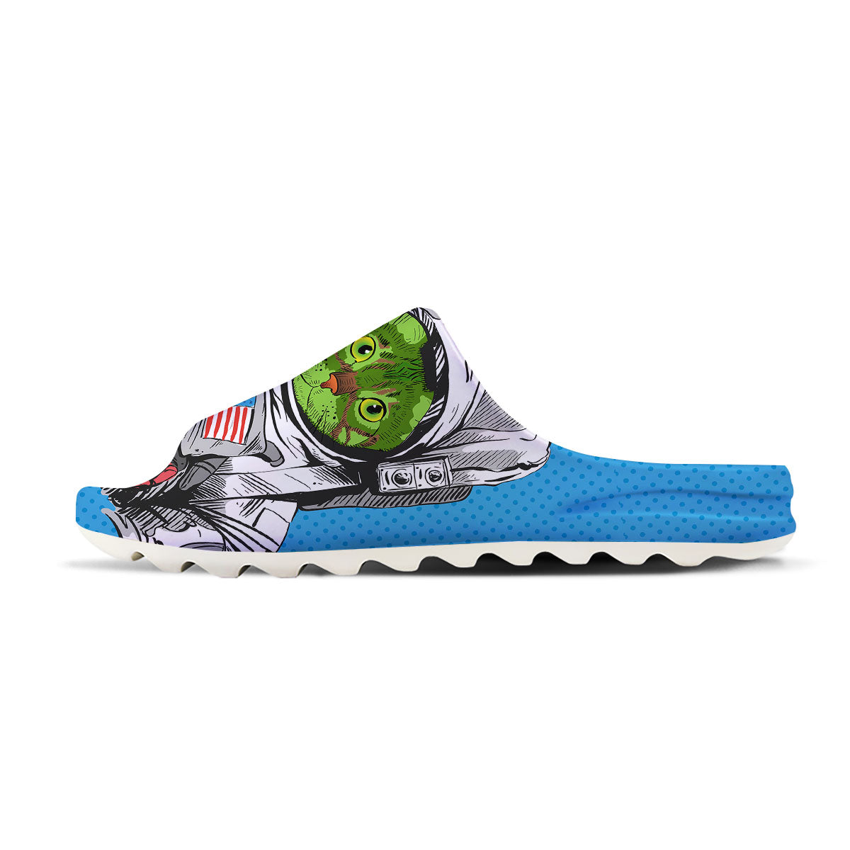 Alien Cat Astronaut Print Sandals-grizzshop