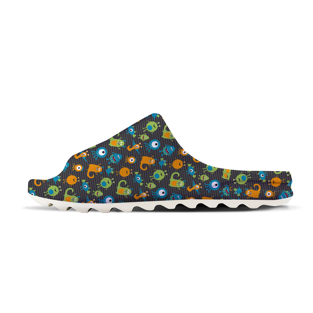 Alien Grey Striped Print Pattern Sandals-grizzshop