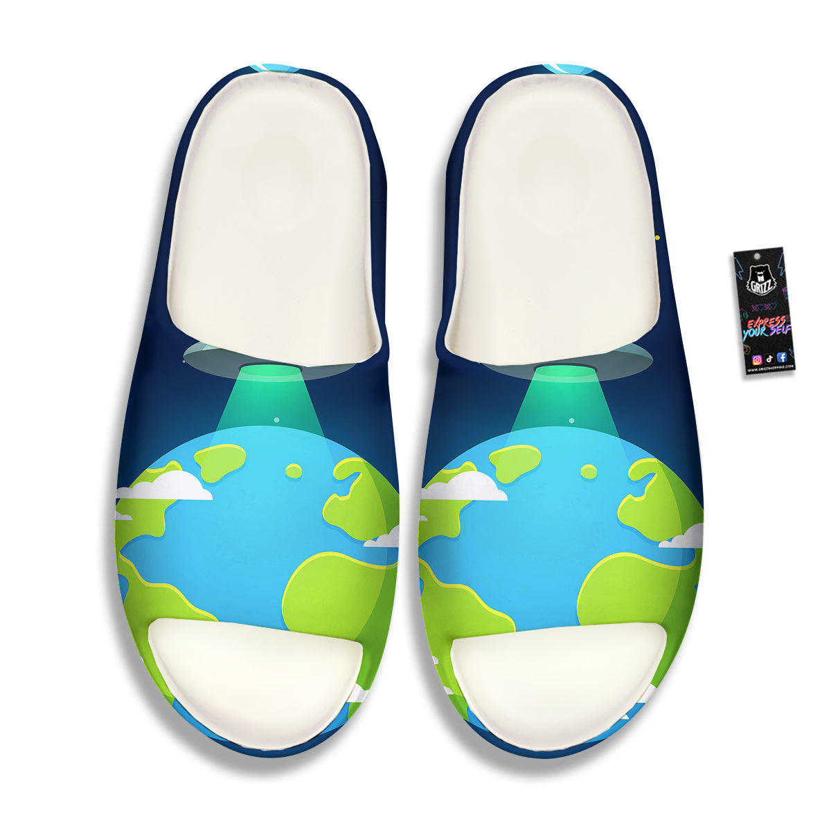 Alien Invasion And Earth Print Sandals-grizzshop