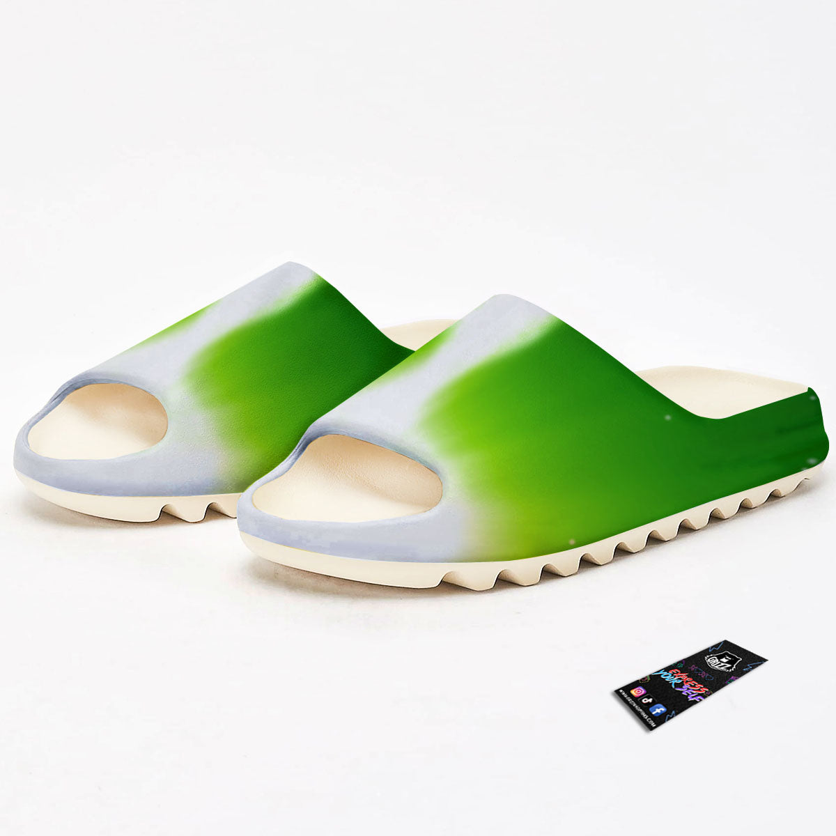Alien Light Green Print Sandals-grizzshop