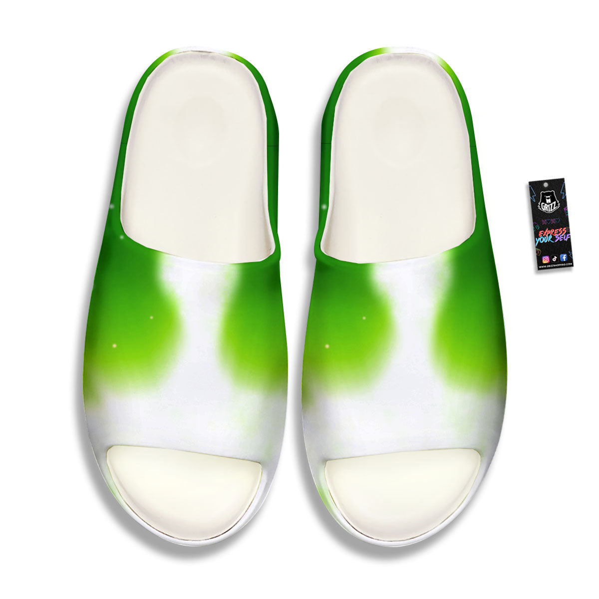 Alien Light Green Print Sandals-grizzshop