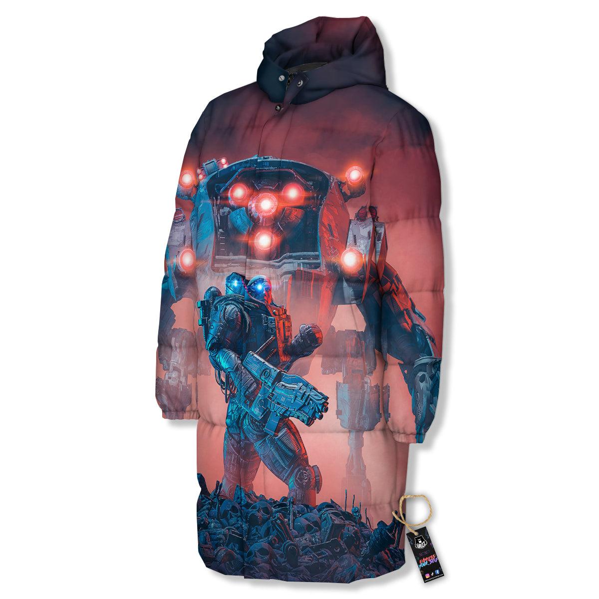 Alien Robot In the battlefield Long Down Jacket