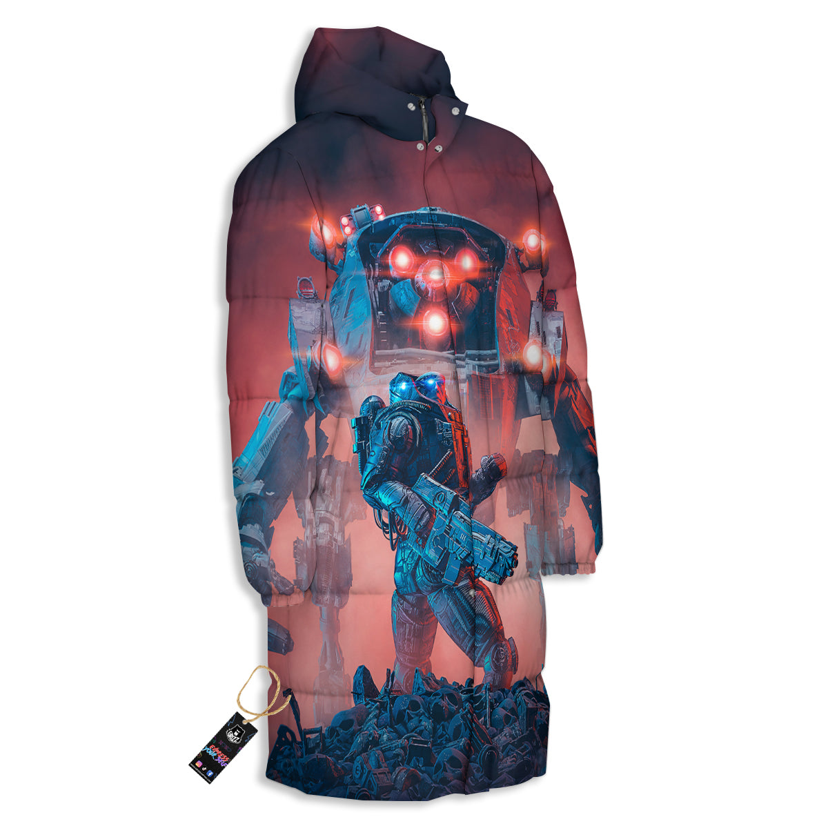 Alien Robot In the battlefield Long Down Jacket