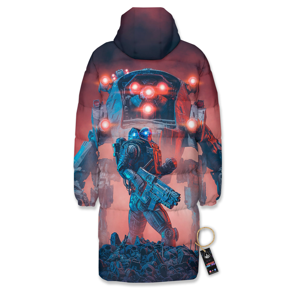Alien Robot In the battlefield Long Down Jacket