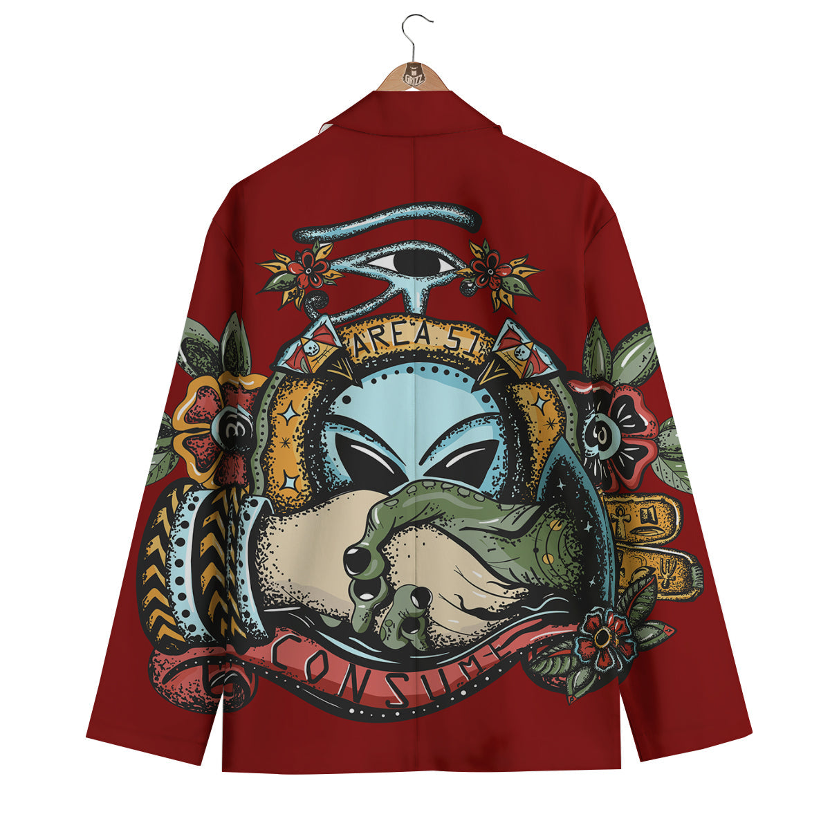 Aliens Area 51 Print Men's Blazer-grizzshop