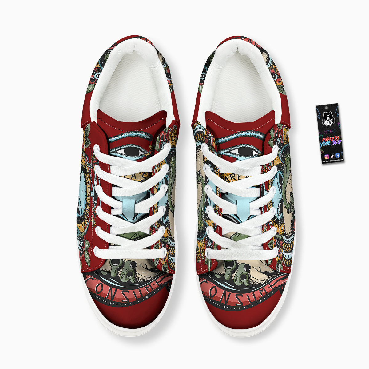 Aliens Area 51 Print Platform Shoes-grizzshop