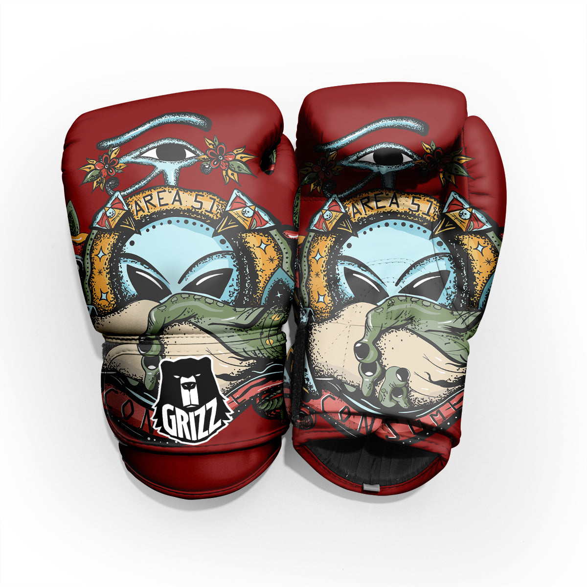 Aliens Area 51 Print Pro Boxing Glove