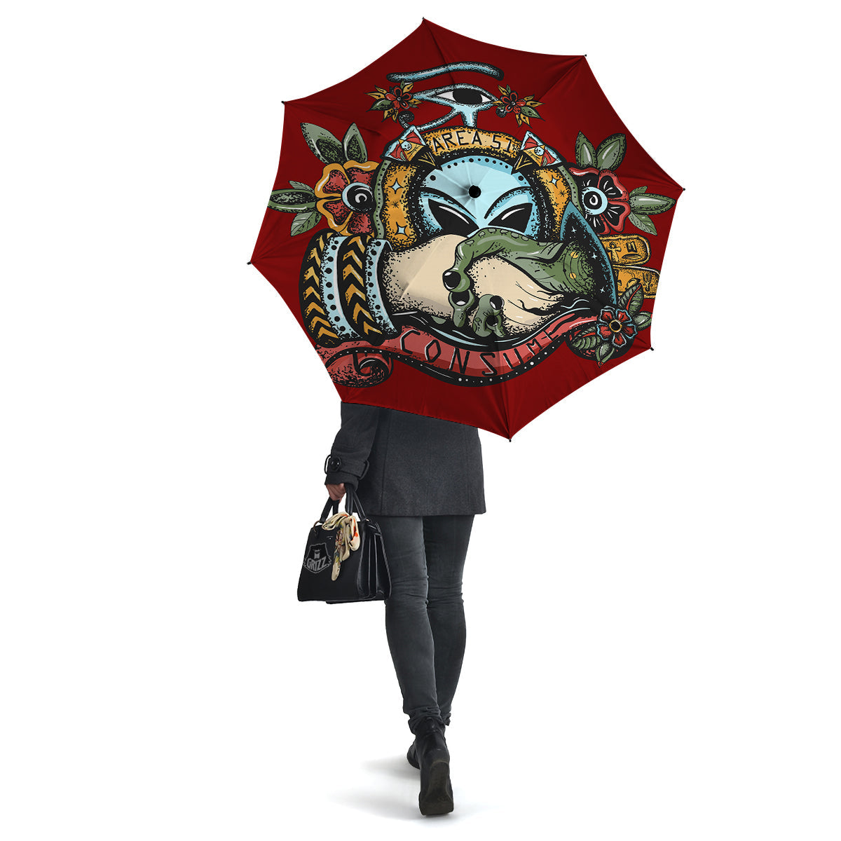 Aliens Area 51 Print Umbrella-grizzshop