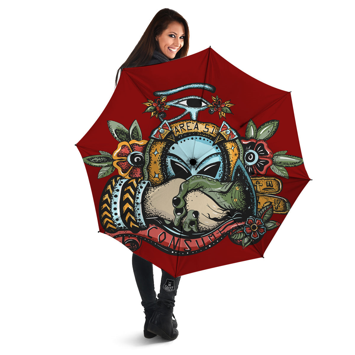 Aliens Area 51 Print Umbrella-grizzshop